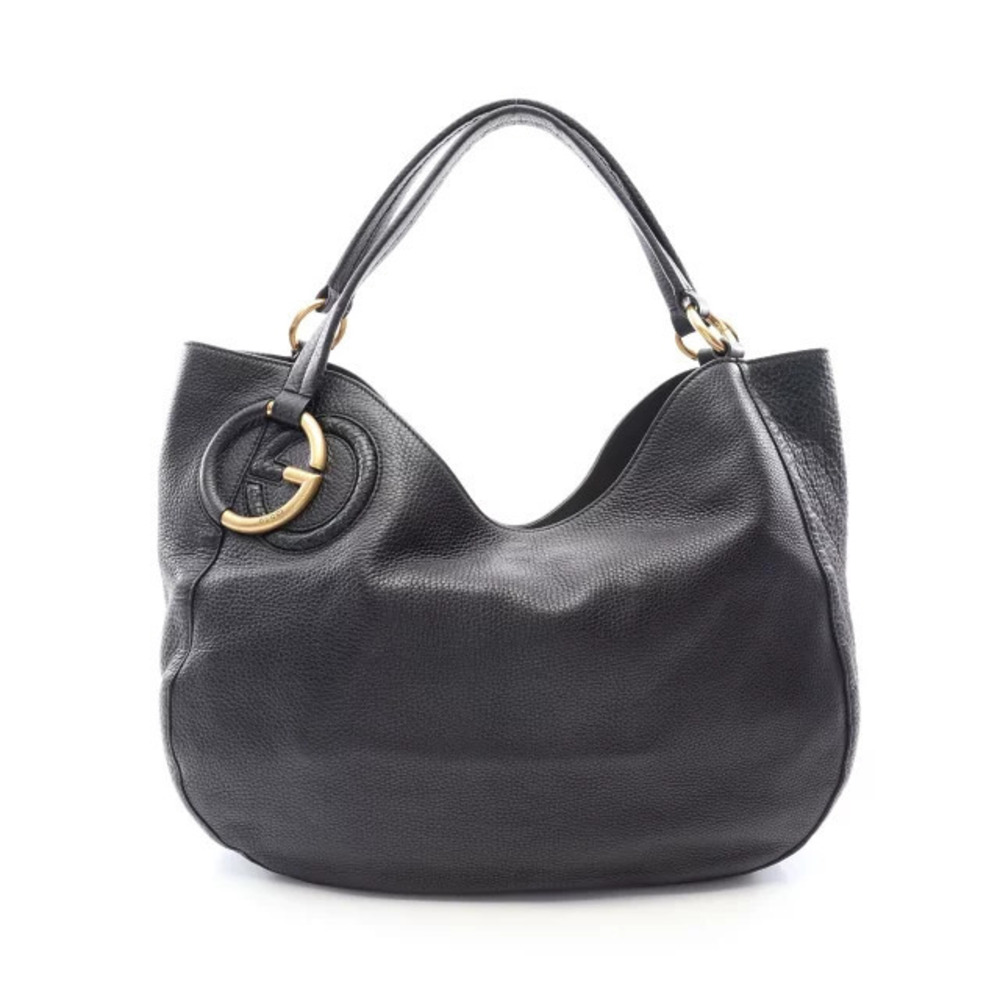 Gucci Interlocking G Shoulder Bag Leather Black
